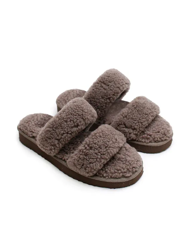   La Tribe Sheepy Platform Slipper Truffle  