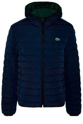 Lacoste Hooded Puffer Jacket Navy