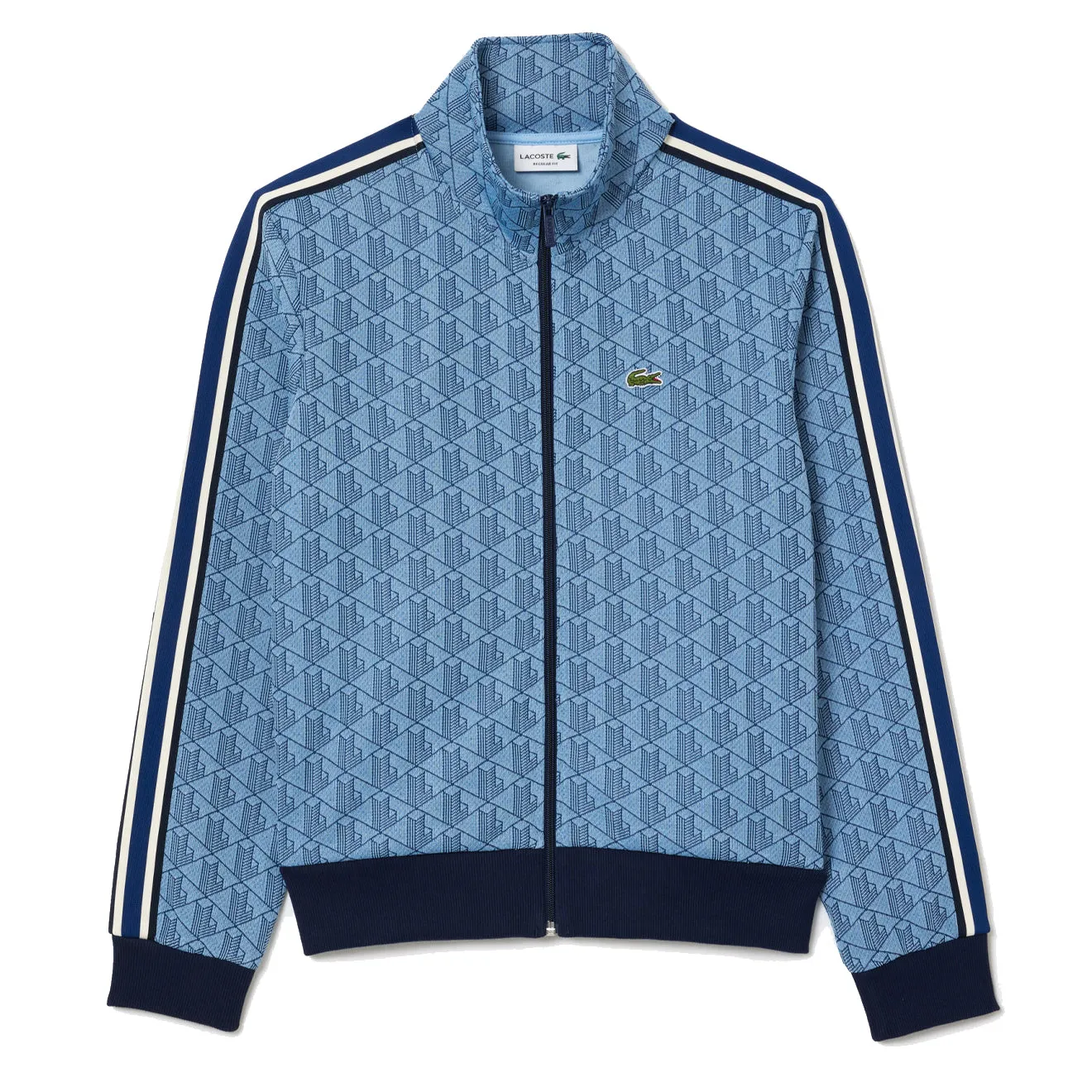 Lacoste Paris Zip-Up Jacquard Track Jacket Light Blue / Blue