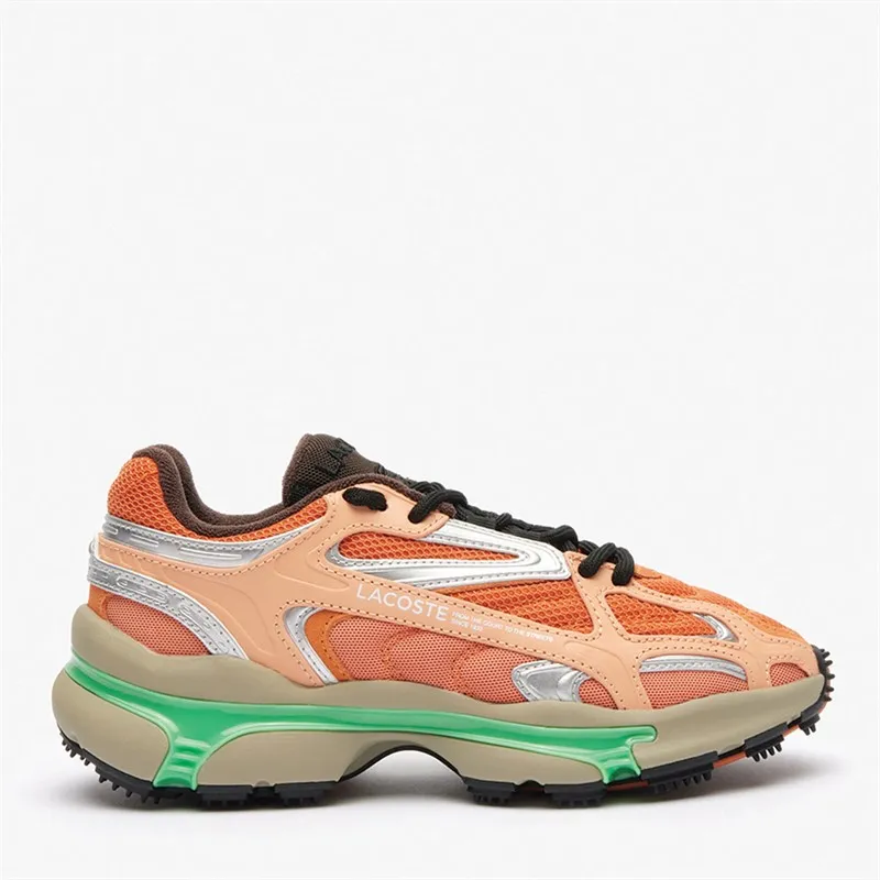 Lacoste Womens L003 2K24 Trainers Orange/Green