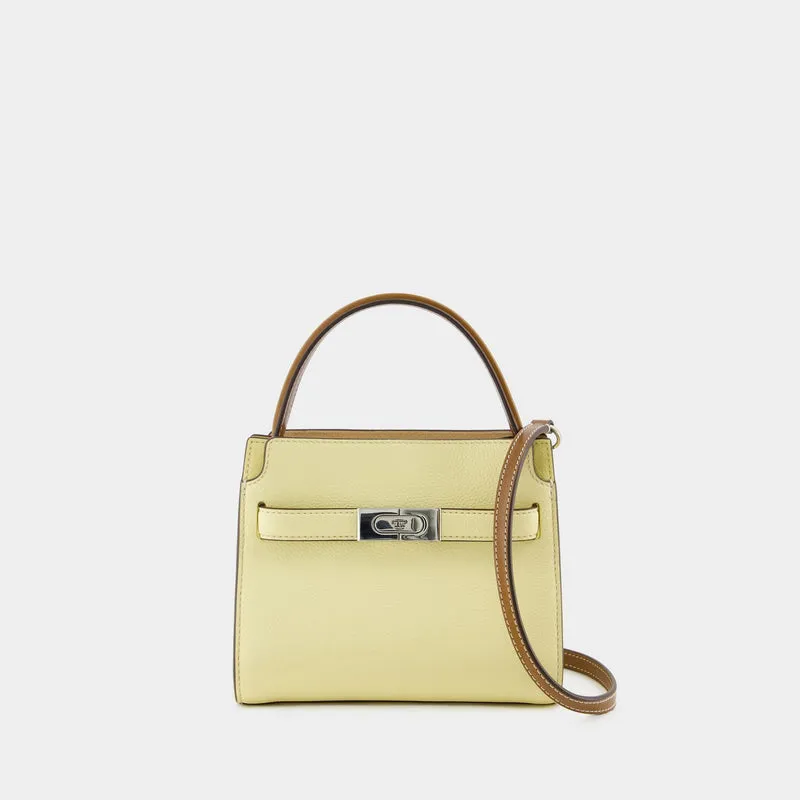 Lee Radziwill Pebbled Petite Double Bag - Tory Burch - Leather - Lemon