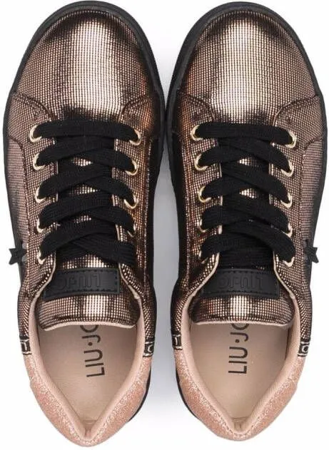 Liu Jo Kids Alicia metallic low-top sneakers Gold