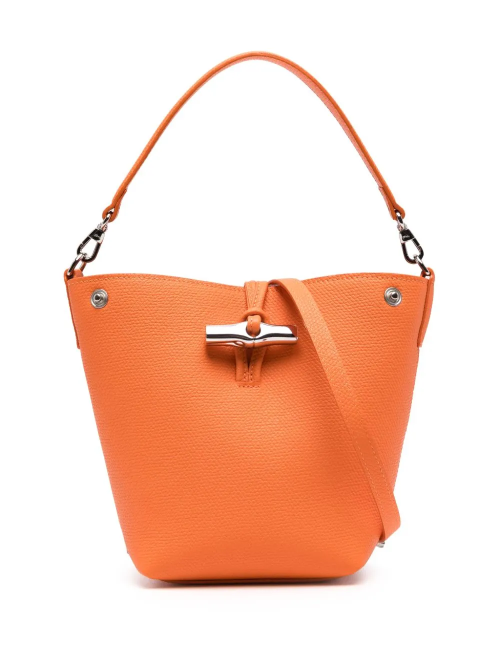 Longchamp XS Le Roseau Essential leather bucket bag - Orange