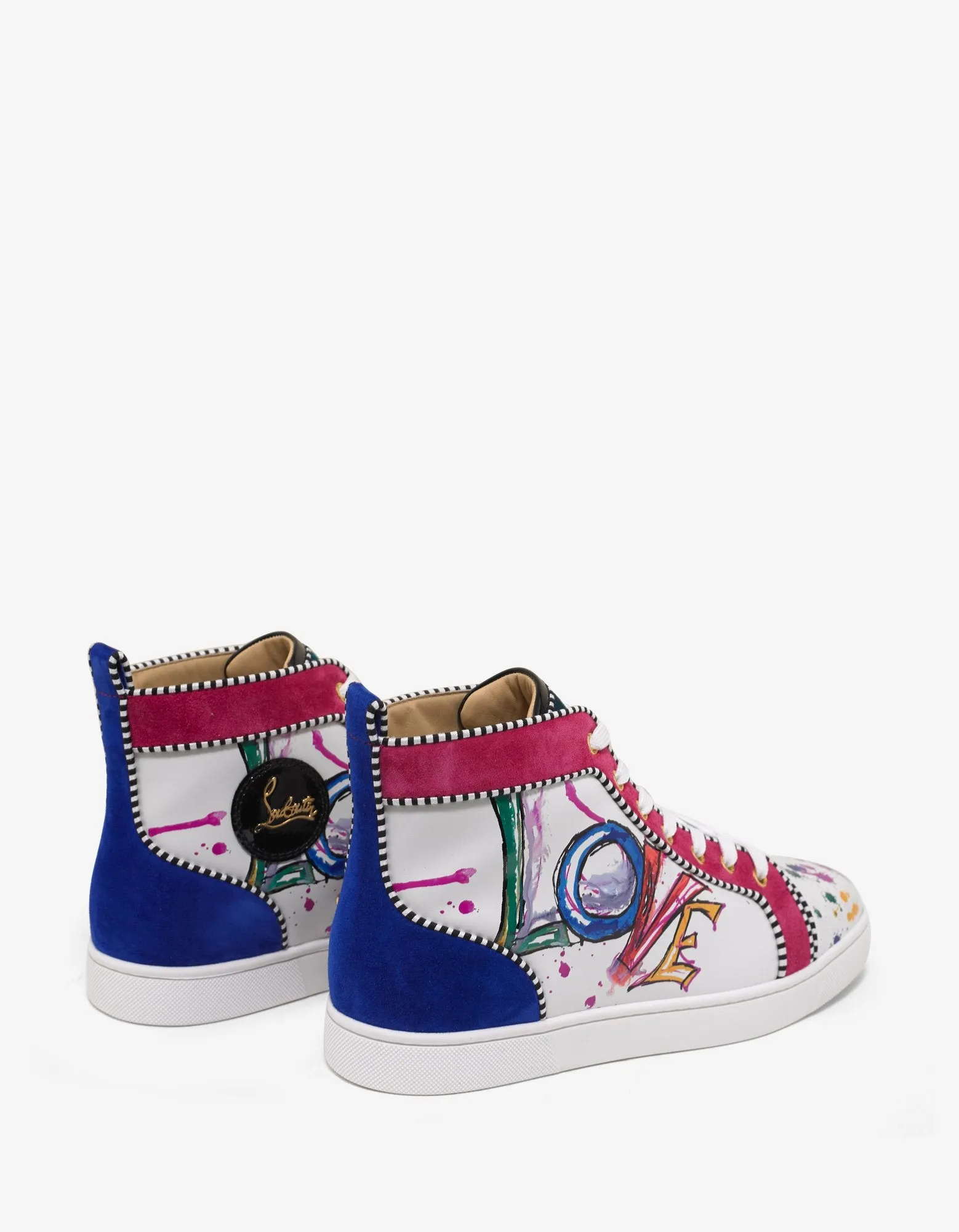 Louis Orlato Flat Love Print High Top Trainers