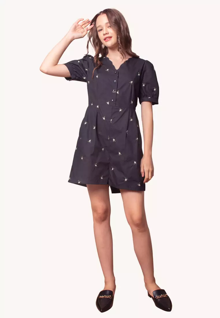 L'zzie LZZIE HAPE ROMPER - BLACK