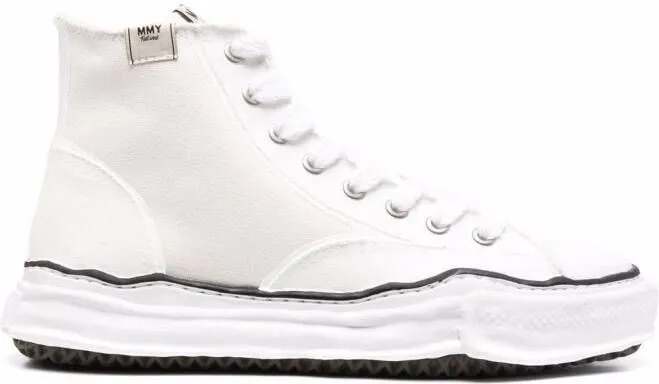 Maison MIHARA YASUHIRO high-top raw-cut sneakers White