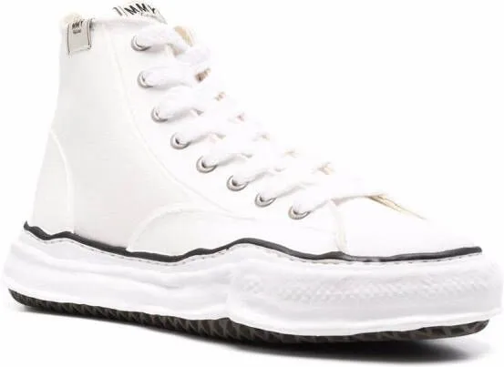 Maison MIHARA YASUHIRO high-top raw-cut sneakers White