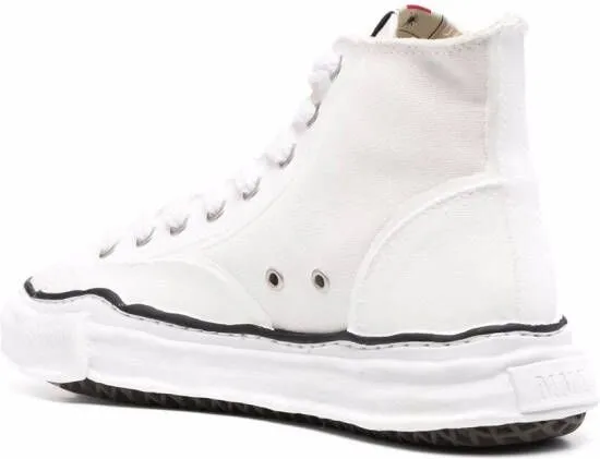 Maison MIHARA YASUHIRO high-top raw-cut sneakers White