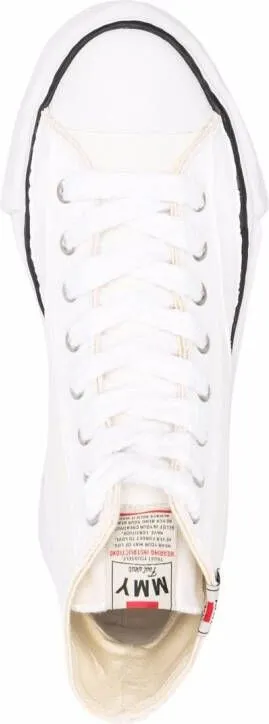 Maison MIHARA YASUHIRO high-top raw-cut sneakers White