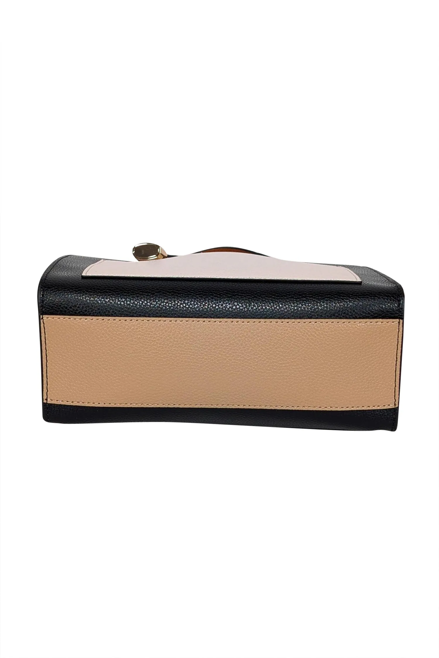 Marc Jacobs - Black, Cream, & Tan Leather Mini Grind Colorblock Crossbody Bag