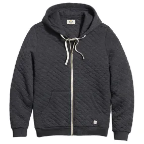 Marine Layer Men's Dark Heather Grey Corbet Quilted Full Zip Hoodie