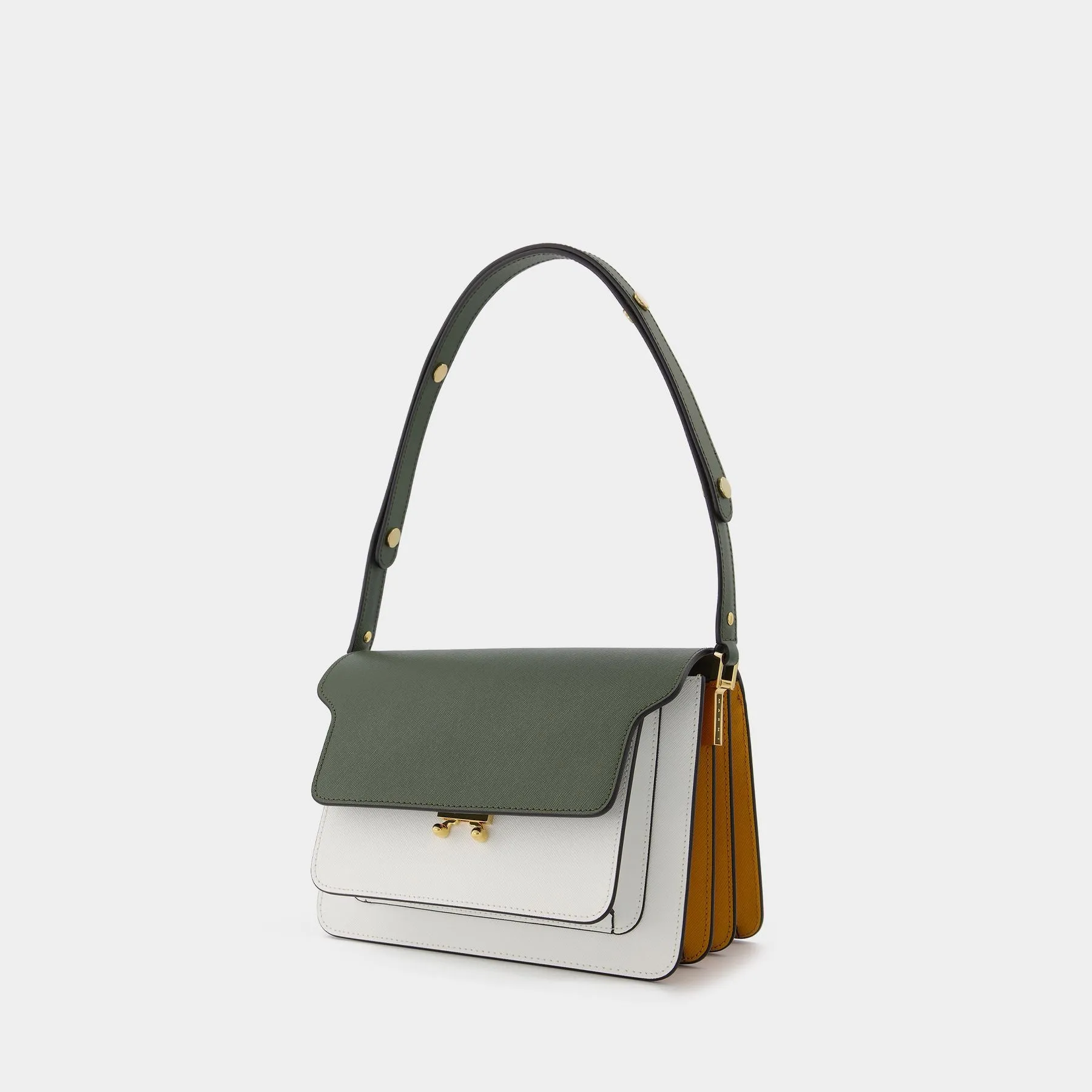 Marni  Trunk Bag Medium in White/Multi Leather