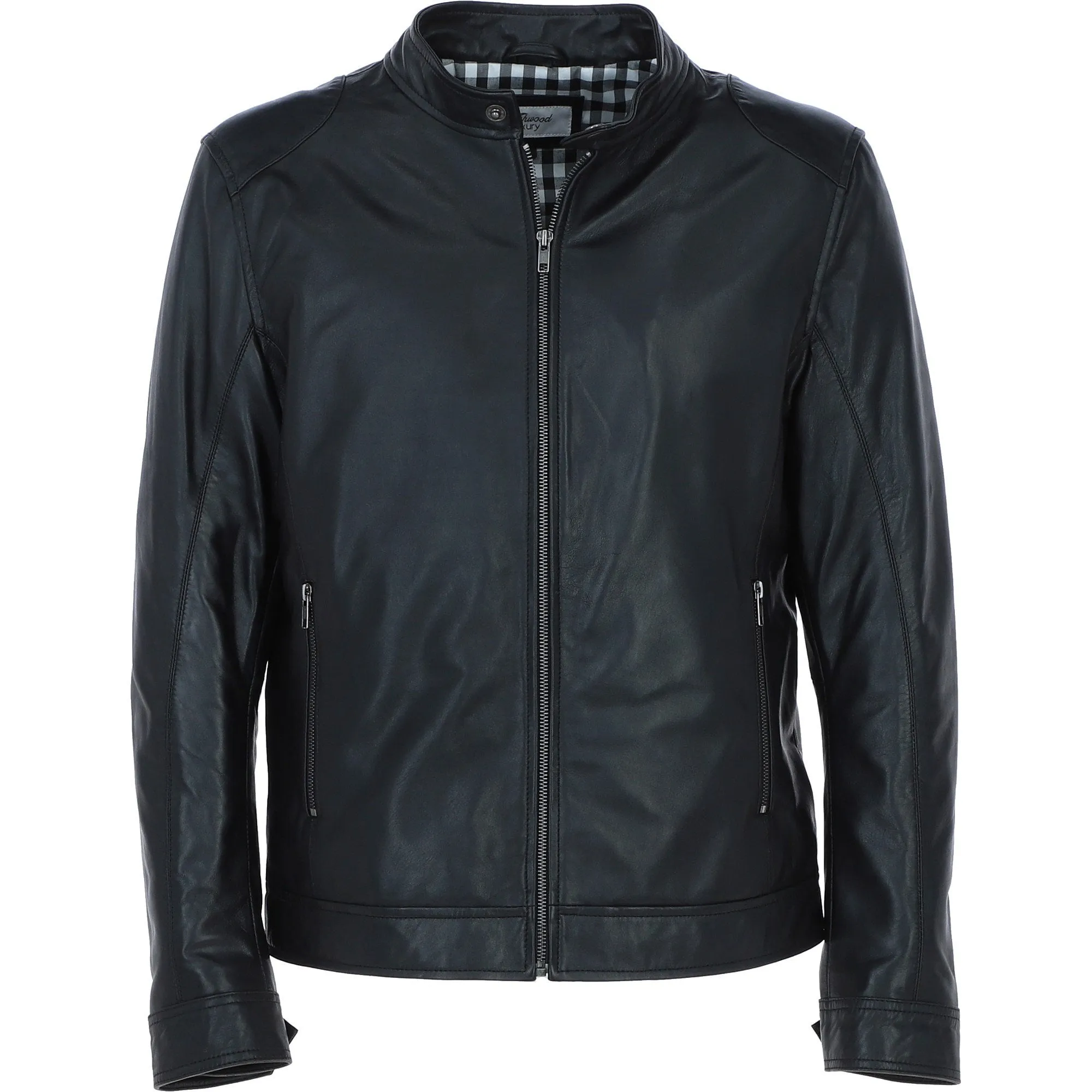 Men's Ashwood Leather Biker Jacket Black: floyd