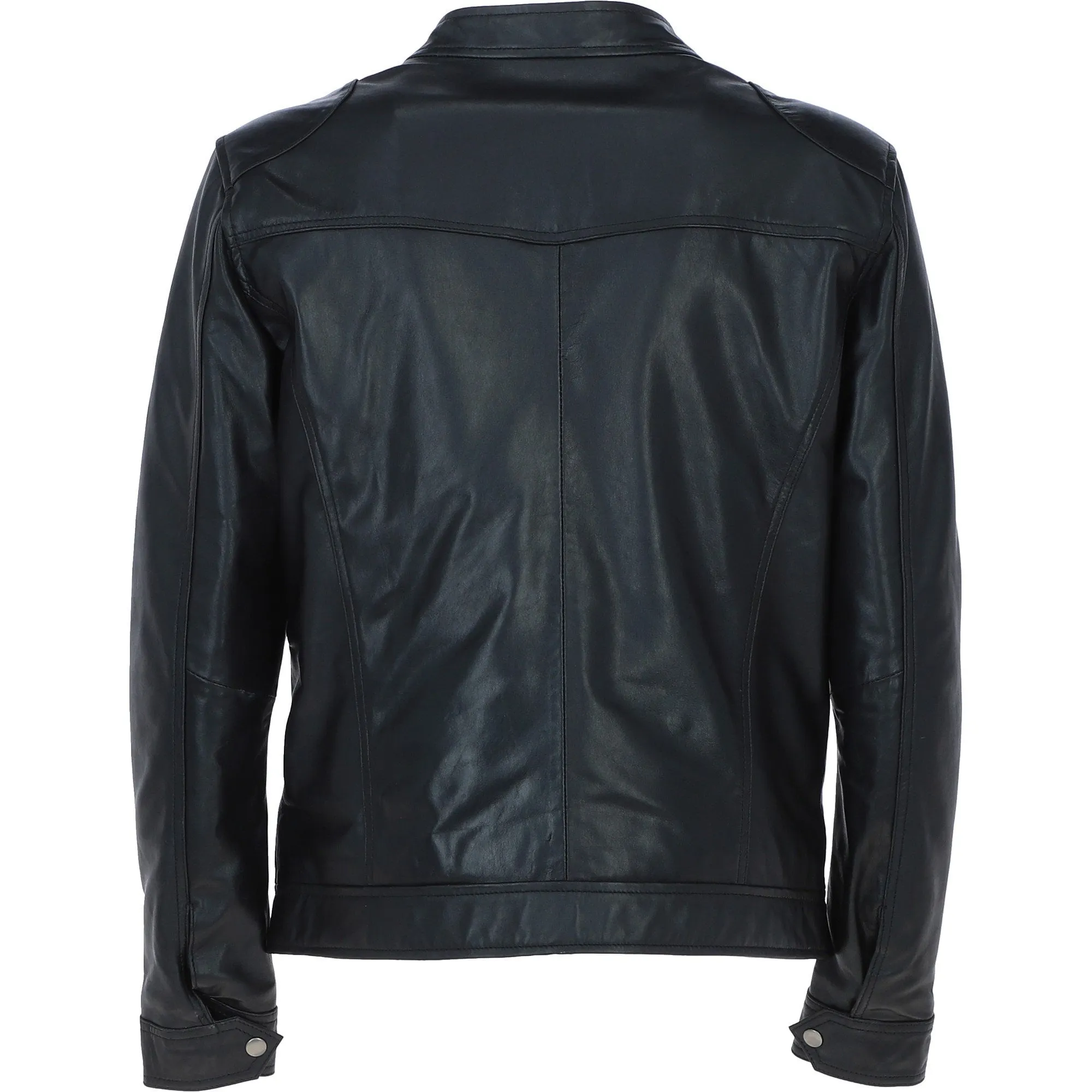 Men's Ashwood Leather Biker Jacket Black: floyd