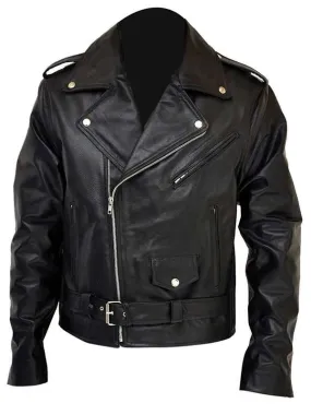 Men's Terminator Black Classic Motorcycle Leather Jacket