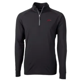 Men's Cutter & Buck Black Arkansas Razorbacks Adapt Eco Knit Quarter-Zip Pullover Jacket