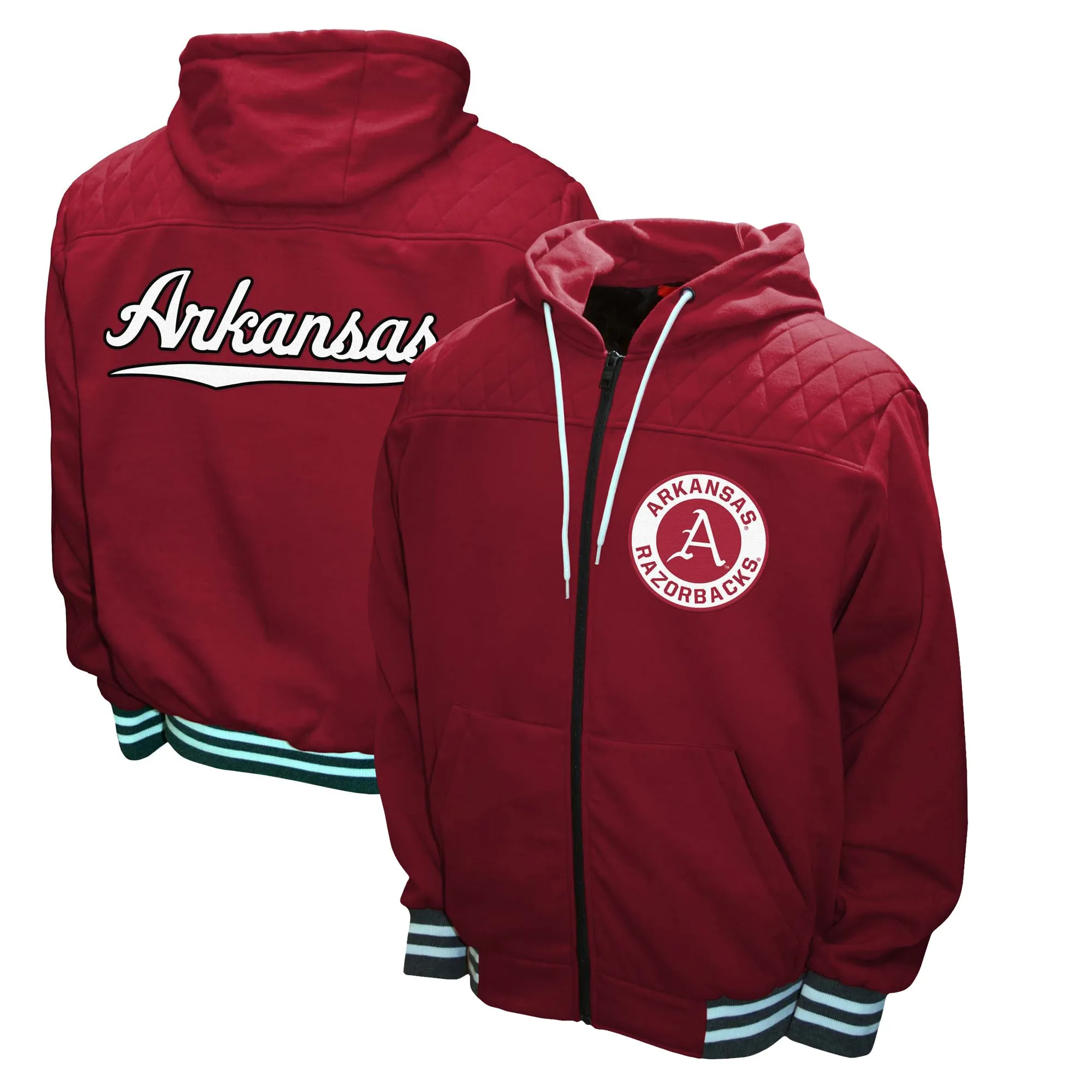 Men's Franchise Club Cardinal Arkansas Razorbacks Walk-On Full Zip Hoodie Jacket