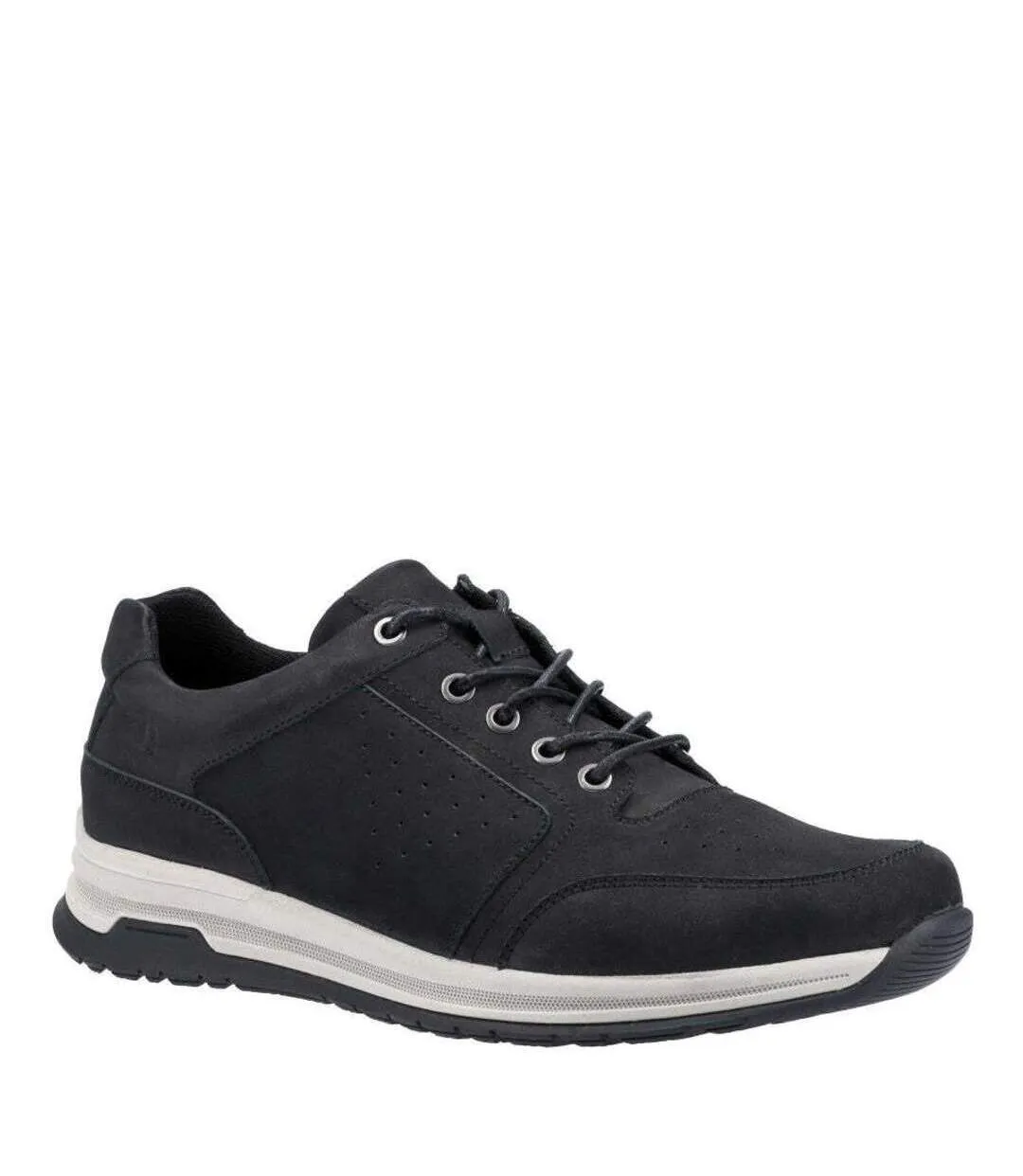 Mens joseph nubuck trainers black/white Hush Puppies