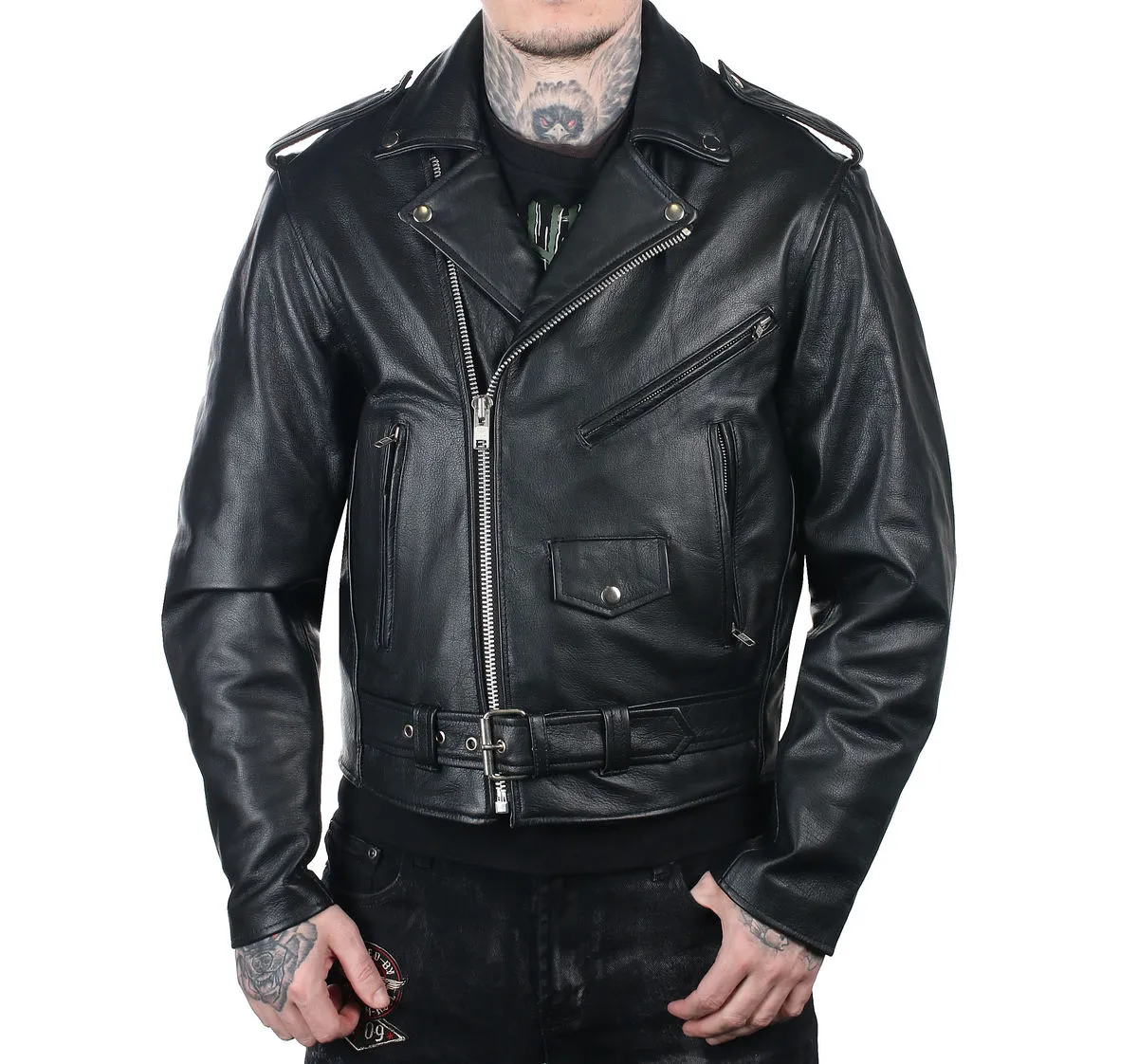 Men's leather biker jacket UNIK - 10.00  -  Metal-shop