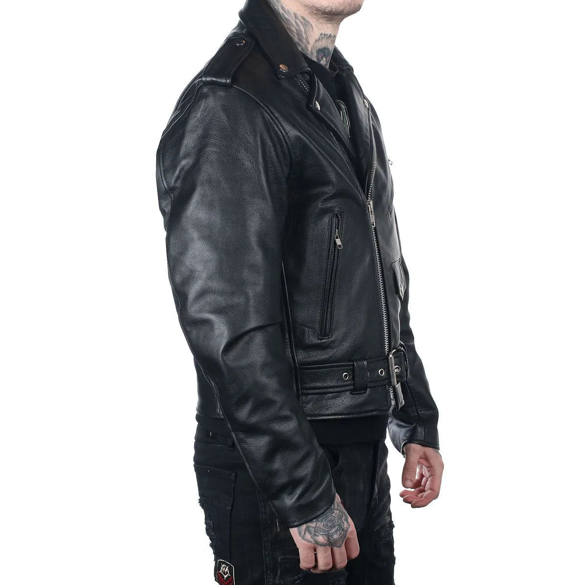 Men's leather biker jacket UNIK - 10.00  -  Metal-shop