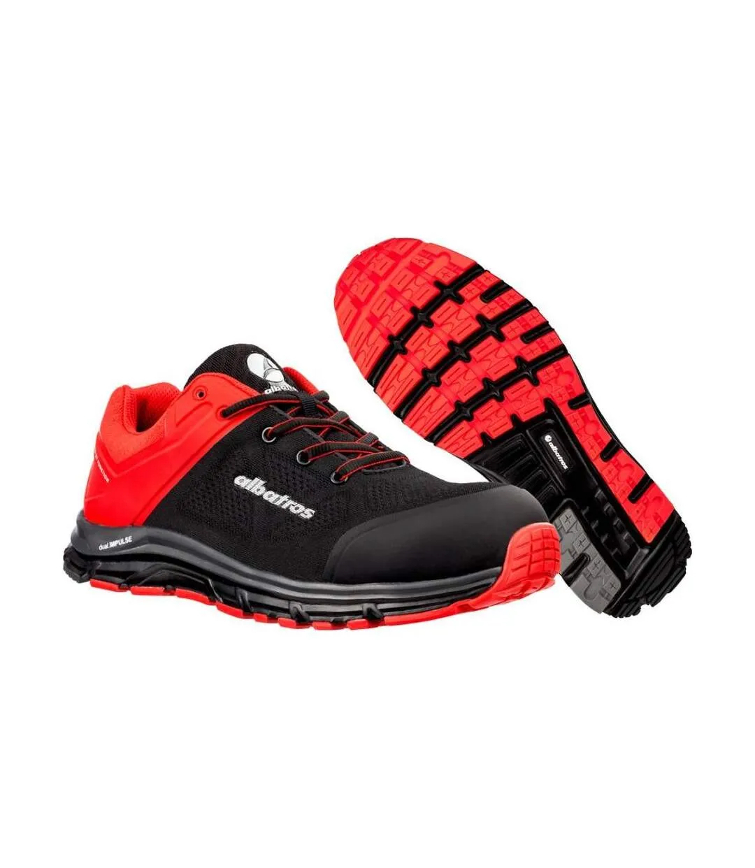 Mens lift impulse low safety trainers red/black Albatros