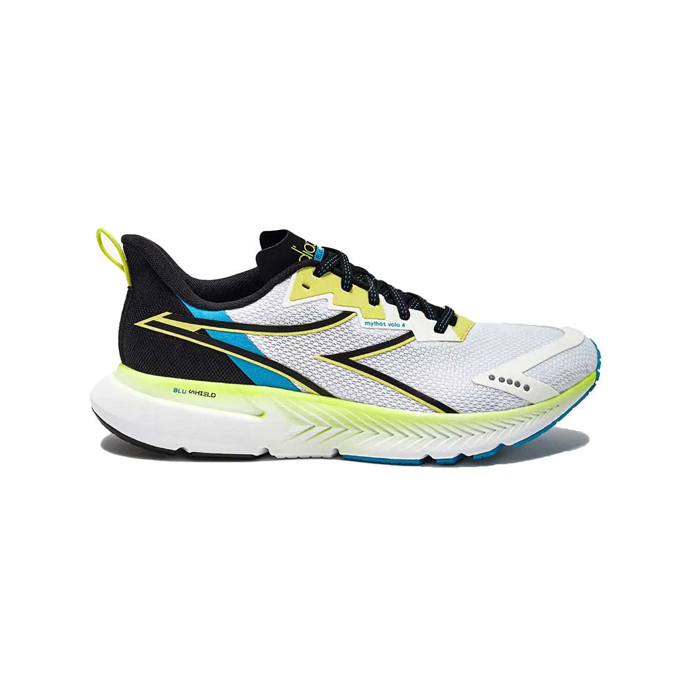 Men's Mythos Blushield Volo 4 Running Shoe - White/Black/Evening Primrose - Regular (D)