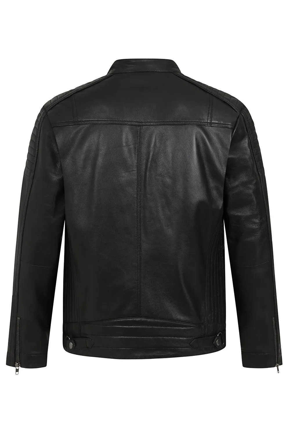 Men's Real Genuine Leather Biker Jacket - RONALD - RON