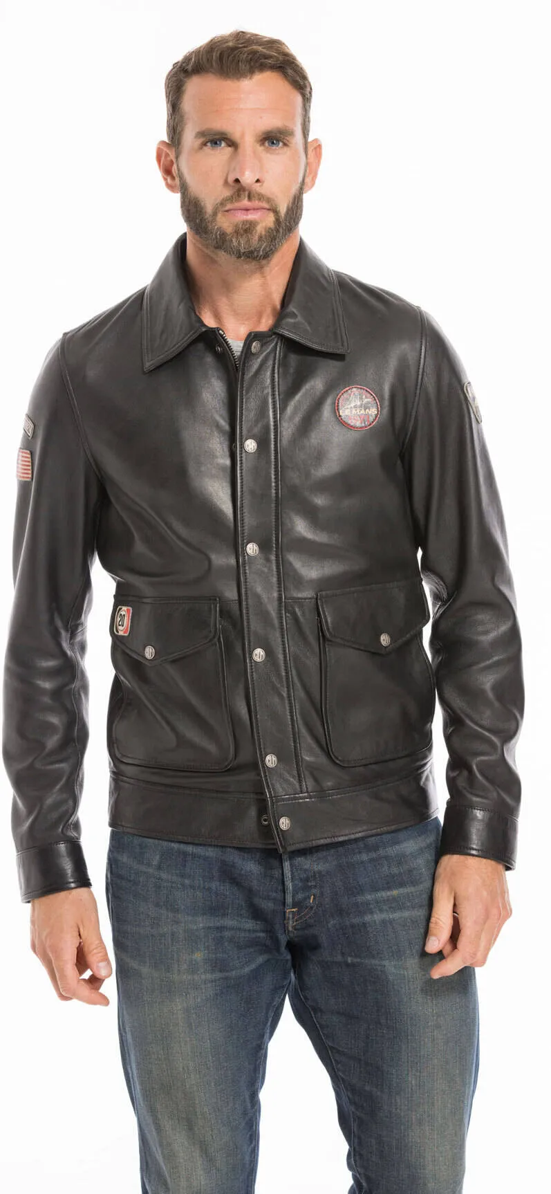 Mens steeve mc queen charlie 24 hour leather jacket