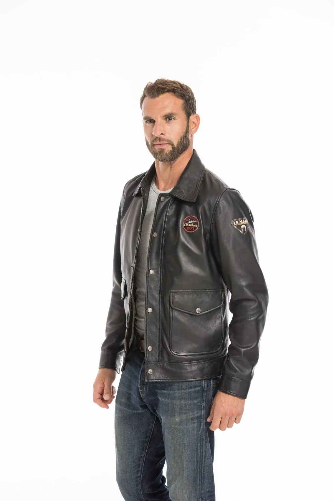 Mens steeve mc queen charlie 24 hour leather jacket