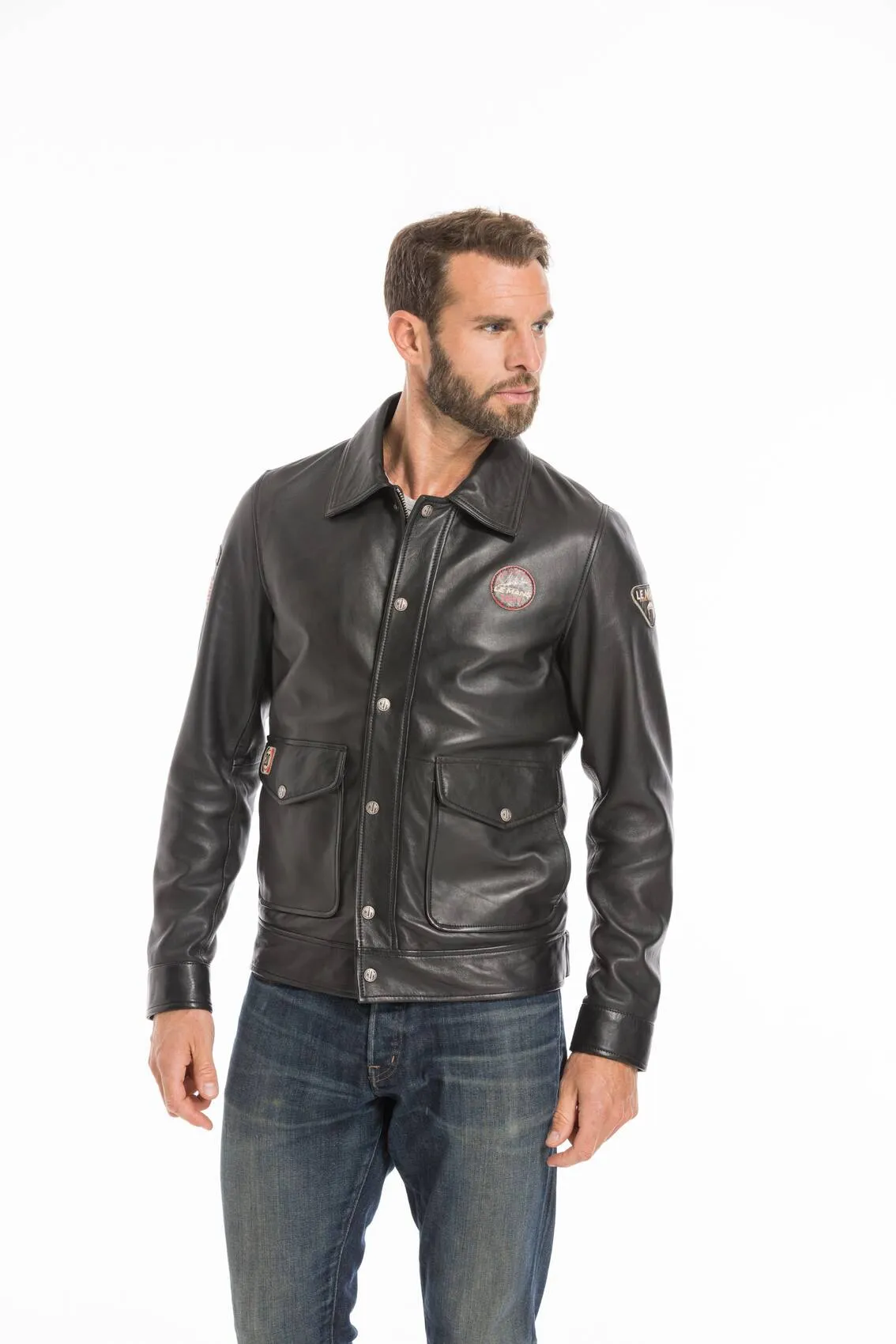 Mens steeve mc queen charlie 24 hour leather jacket