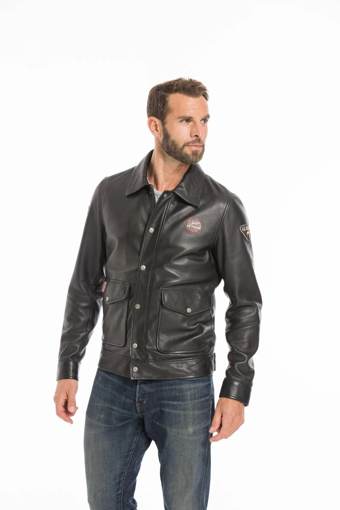 Mens steeve mc queen charlie 24 hour leather jacket