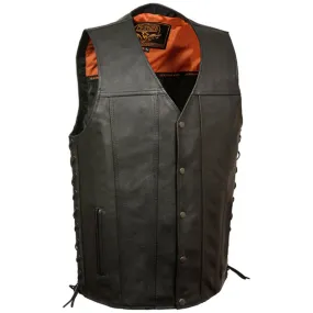 Milwaukee Leather Men's Straight Bottom Side Lace Vest