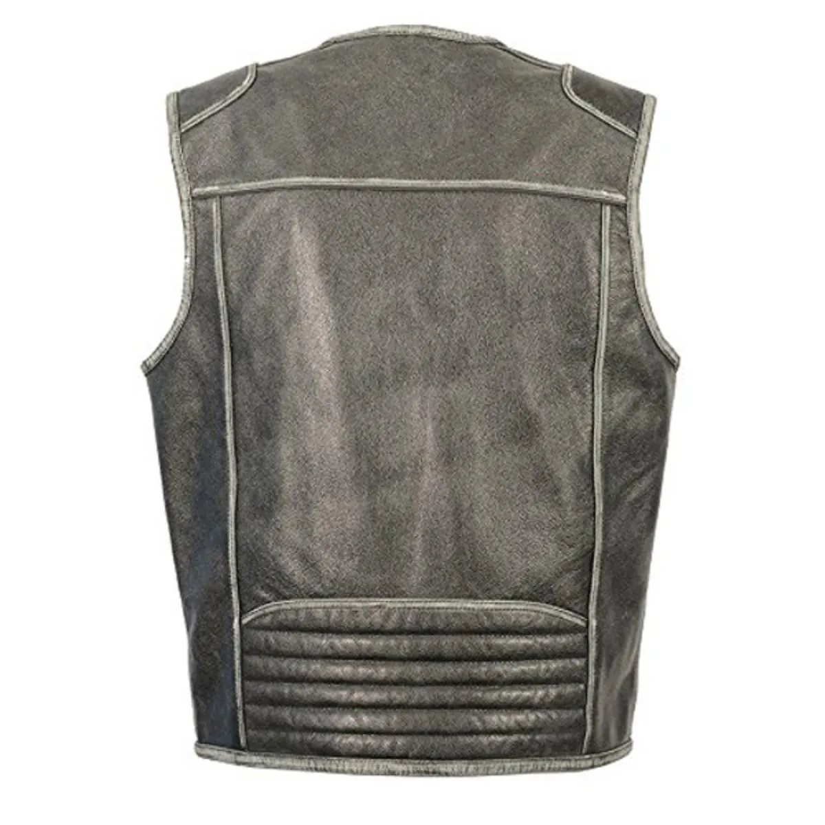 Milwaukee Leather Men's Vintage Distressed Zipper Front Vest