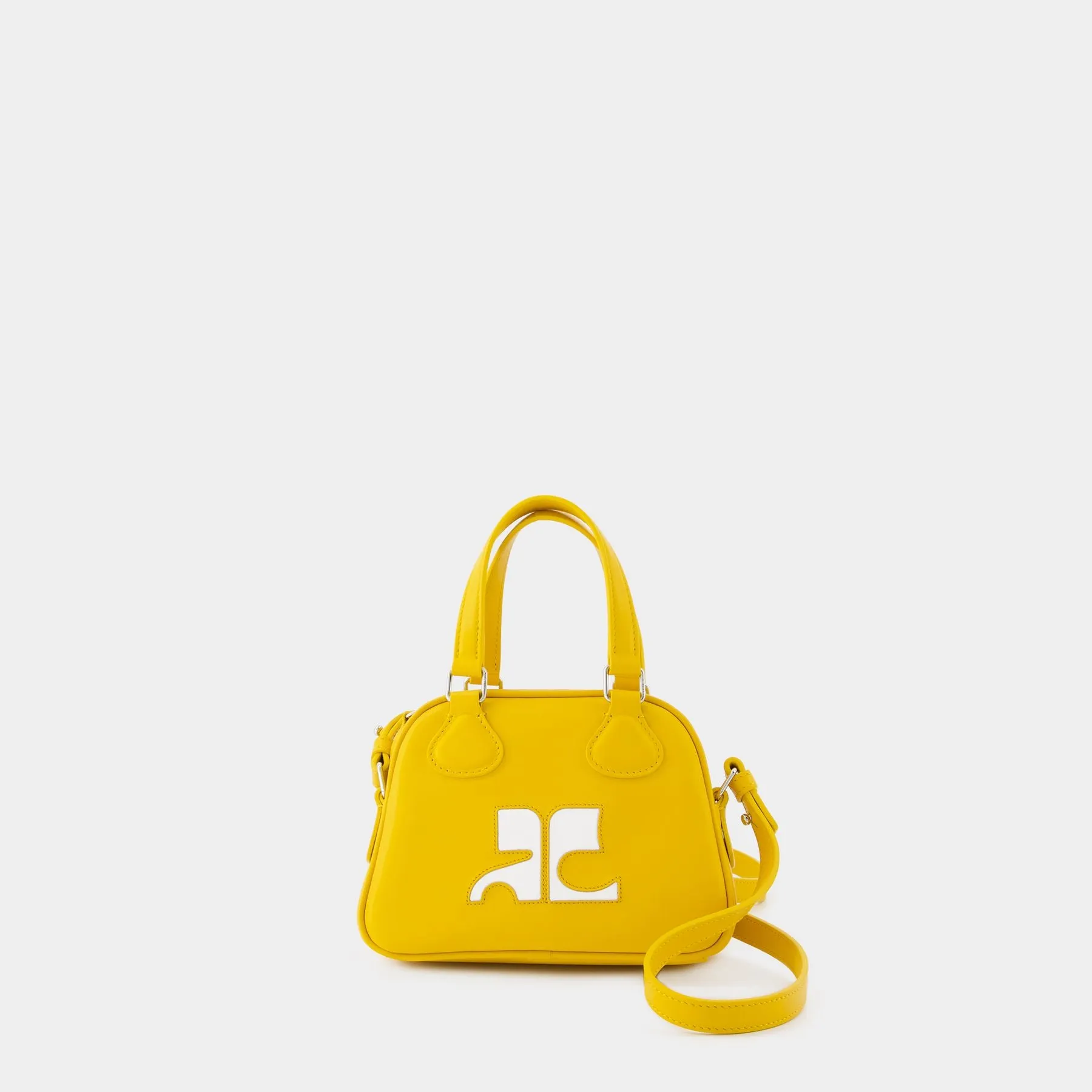 Mini Bowling Bag - Courreges - Leather - Yellow