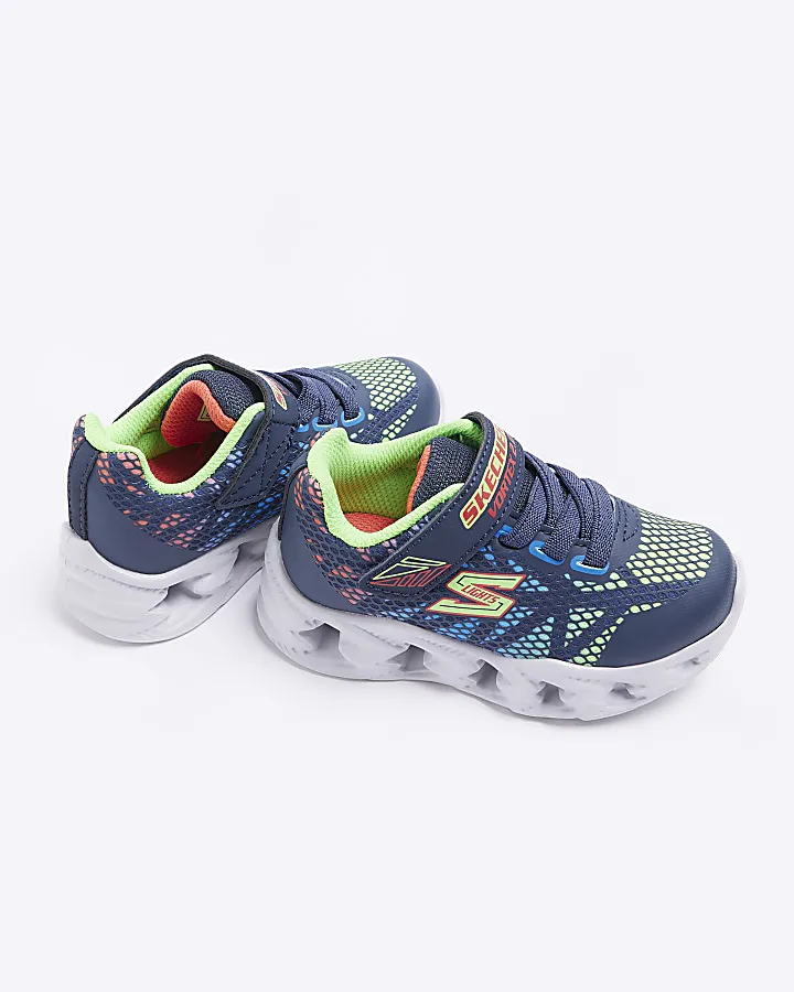 Mini Boys Blue Skechers Printed Trainers