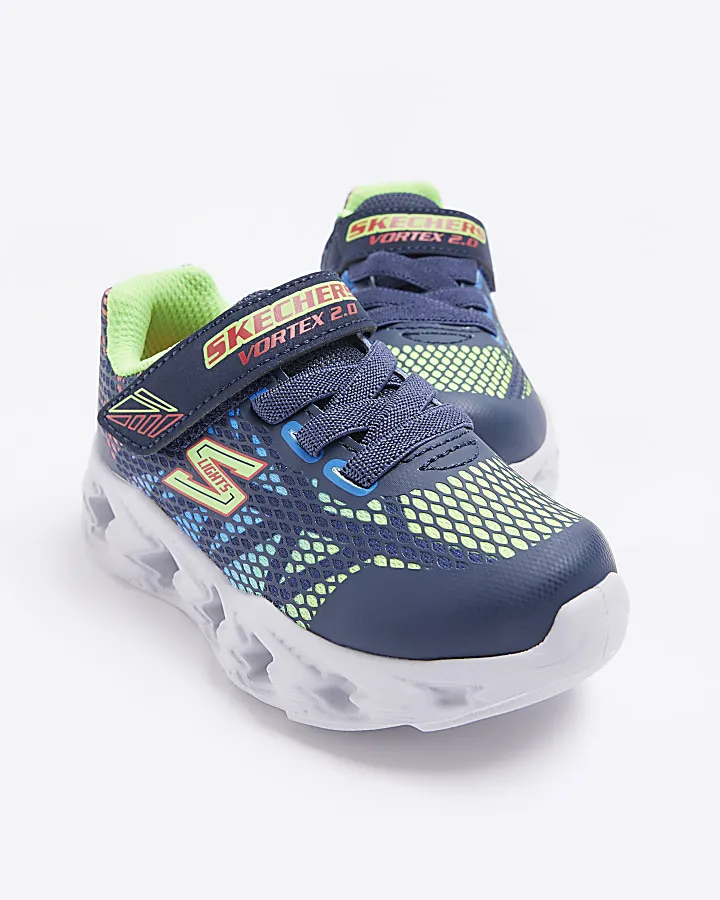 Mini Boys Blue Skechers Printed Trainers