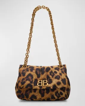 Monaco Mini Leopard-Print Nylon Shoulder Bag