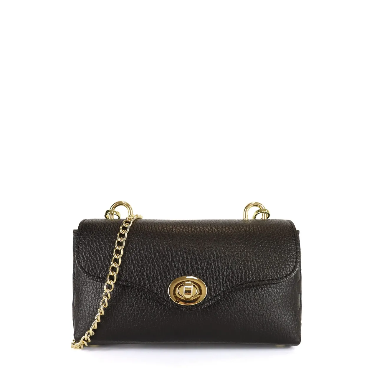 Monkee's Jewelry & Accessories Lina Leather Mini Bag- Black