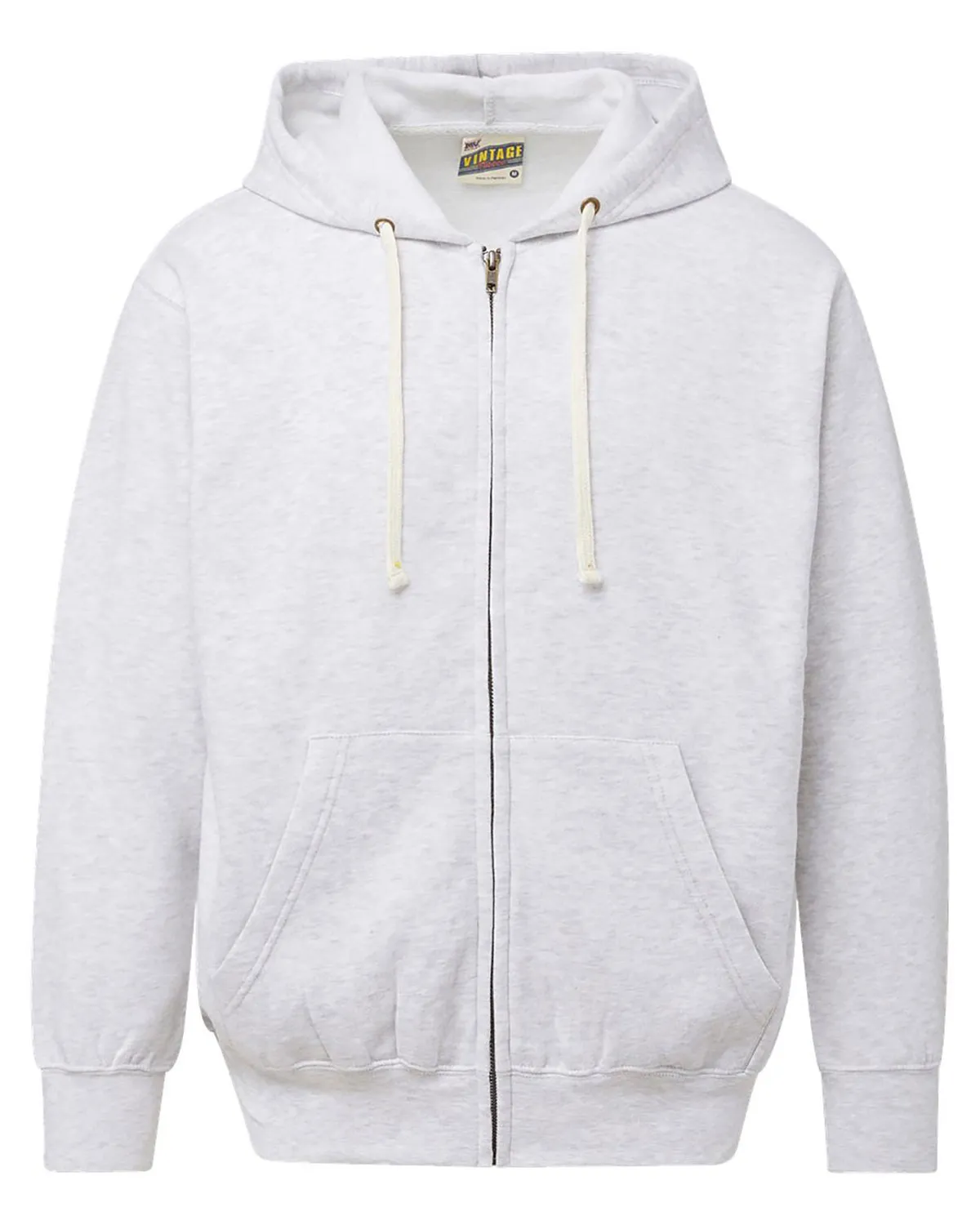 MV Sport 22132 Men Vintage Fleece Full-Zip Hooded Sweatshirt