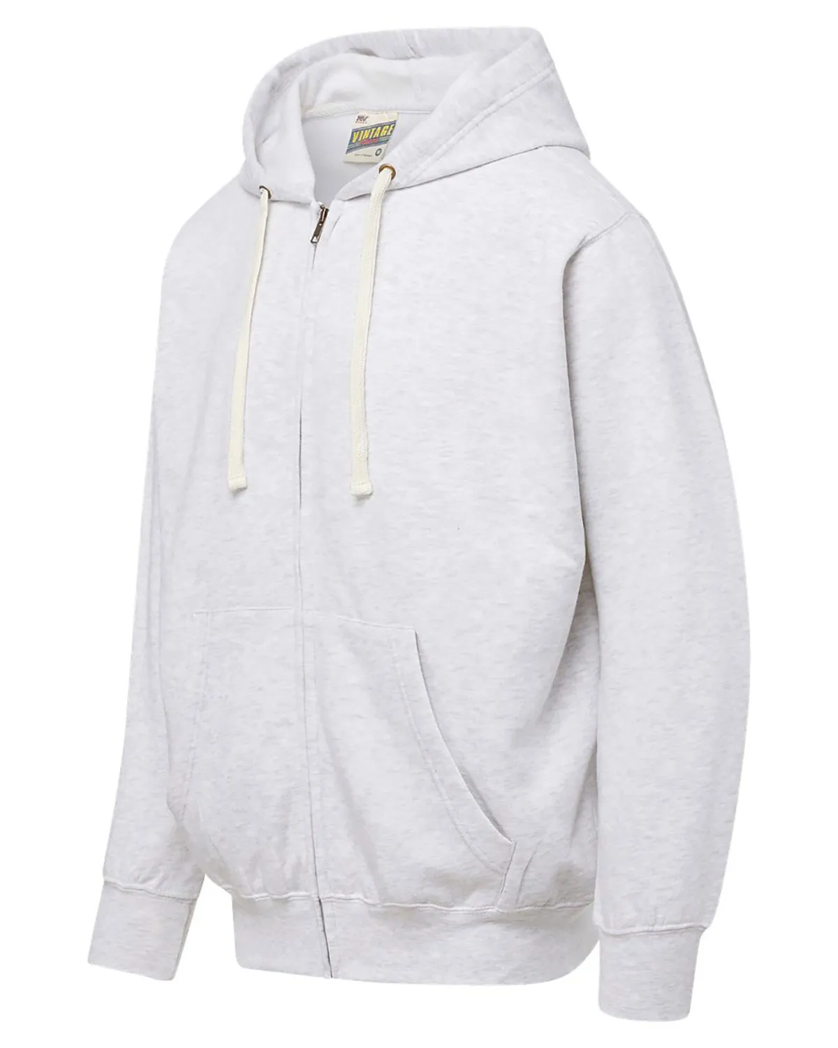 MV Sport 22132 Men Vintage Fleece Full-Zip Hooded Sweatshirt