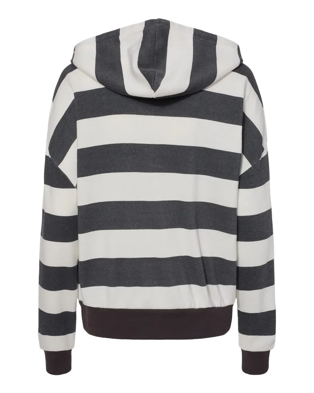 MV Sport W21721 Women's Striped Fleece Boxy Hooded Sweatshirt