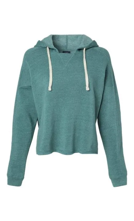 Mv Sport W23101 Women's Angel Fleece Crop Hooded Sweatshirt