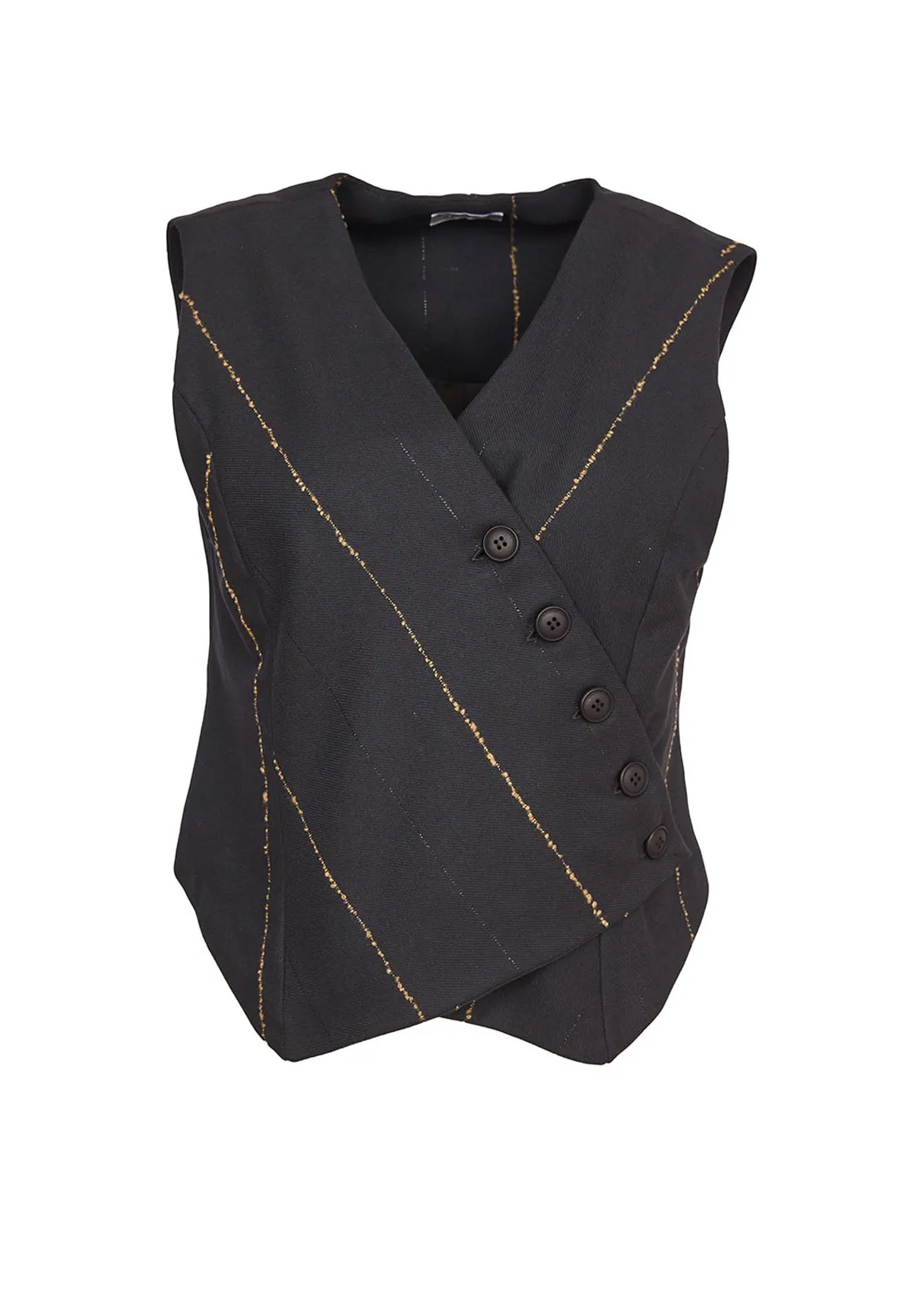 Naya Wrap Over Waistcoat, Dark Grey