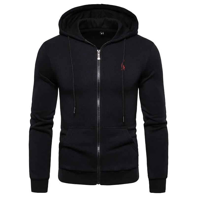 New Autumn/Winter  Men's Cotton Hooded Zippered Sweatshirts