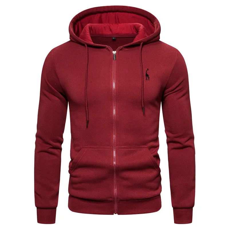 New Autumn/Winter  Men's Cotton Hooded Zippered Sweatshirts