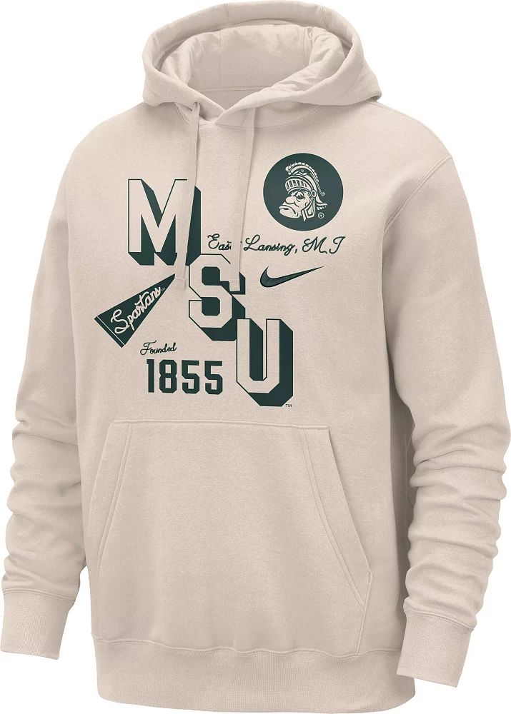 Nike Men's Michigan State Spartans Birch Sportswear Club Fleece Pullover Hoodie