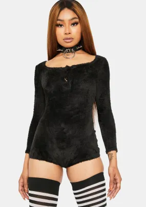 Noir Shut Eye Velour Lounge Romper-