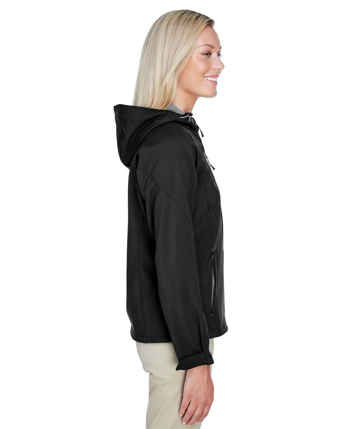 North End 78166 Women Prospect Two-Layer Fleece Bonded Soft Shell Hooded Jacket