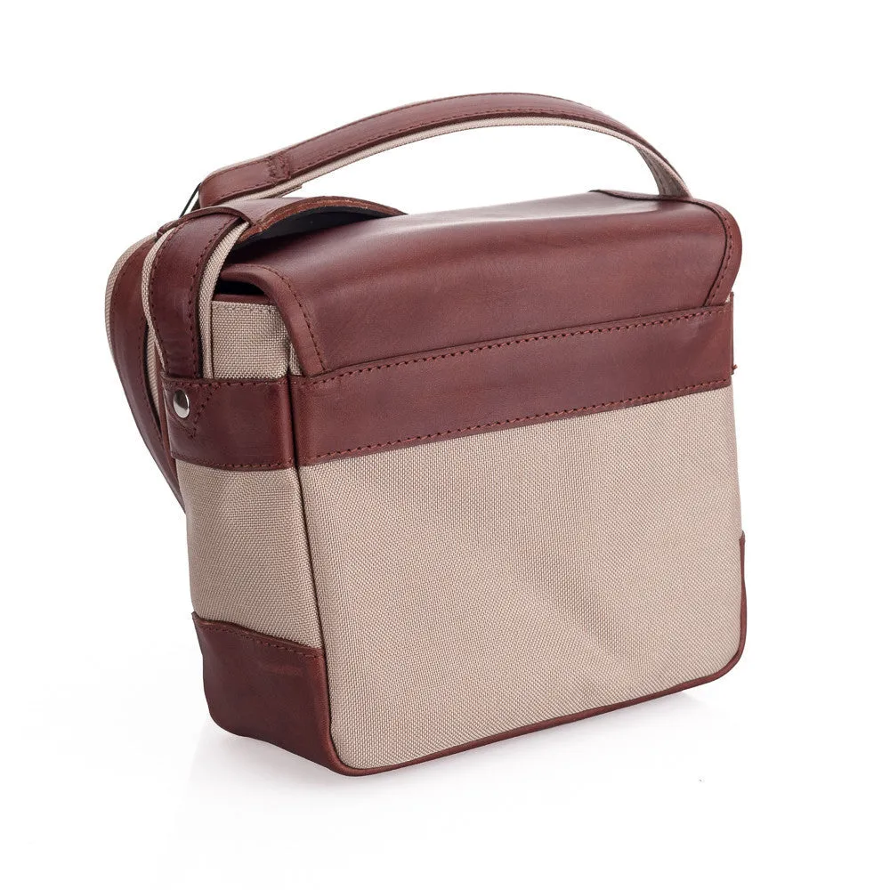 Oberwerth Bayreuth Small Photo Bag - Cordura/Leather- Beige/Light Brown