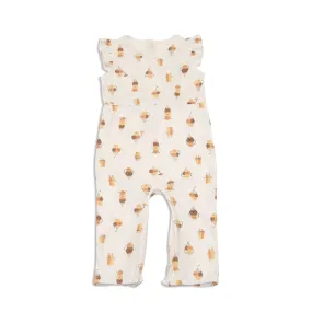 Organic cotton Flutter Sleeve Zippy Romper (Icy Pals Print)